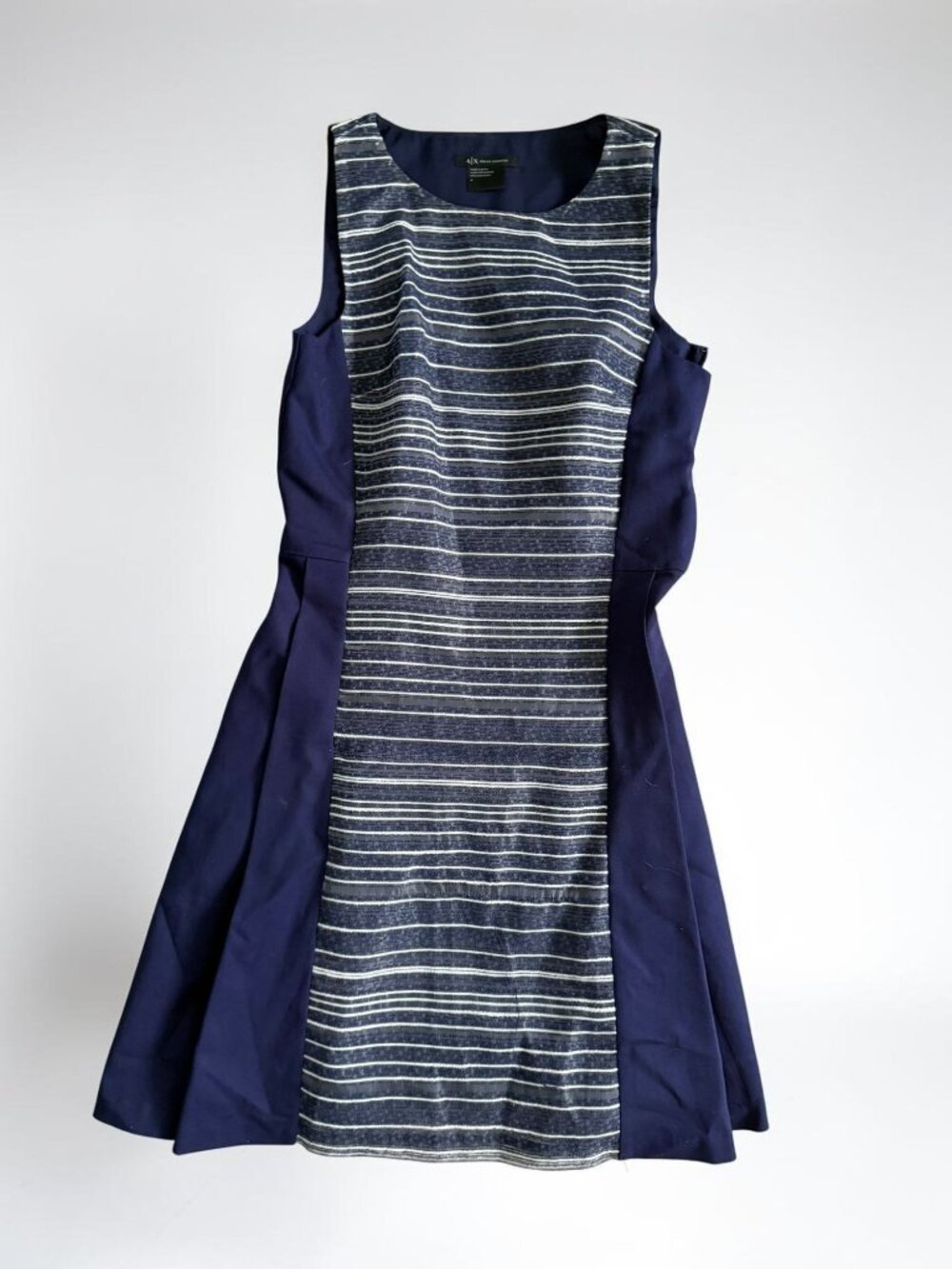 ARMANI EXCHANGE Blue Gray Colorblock A Line Dress Size 4